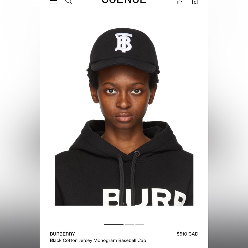 Red Burberry baseball cap